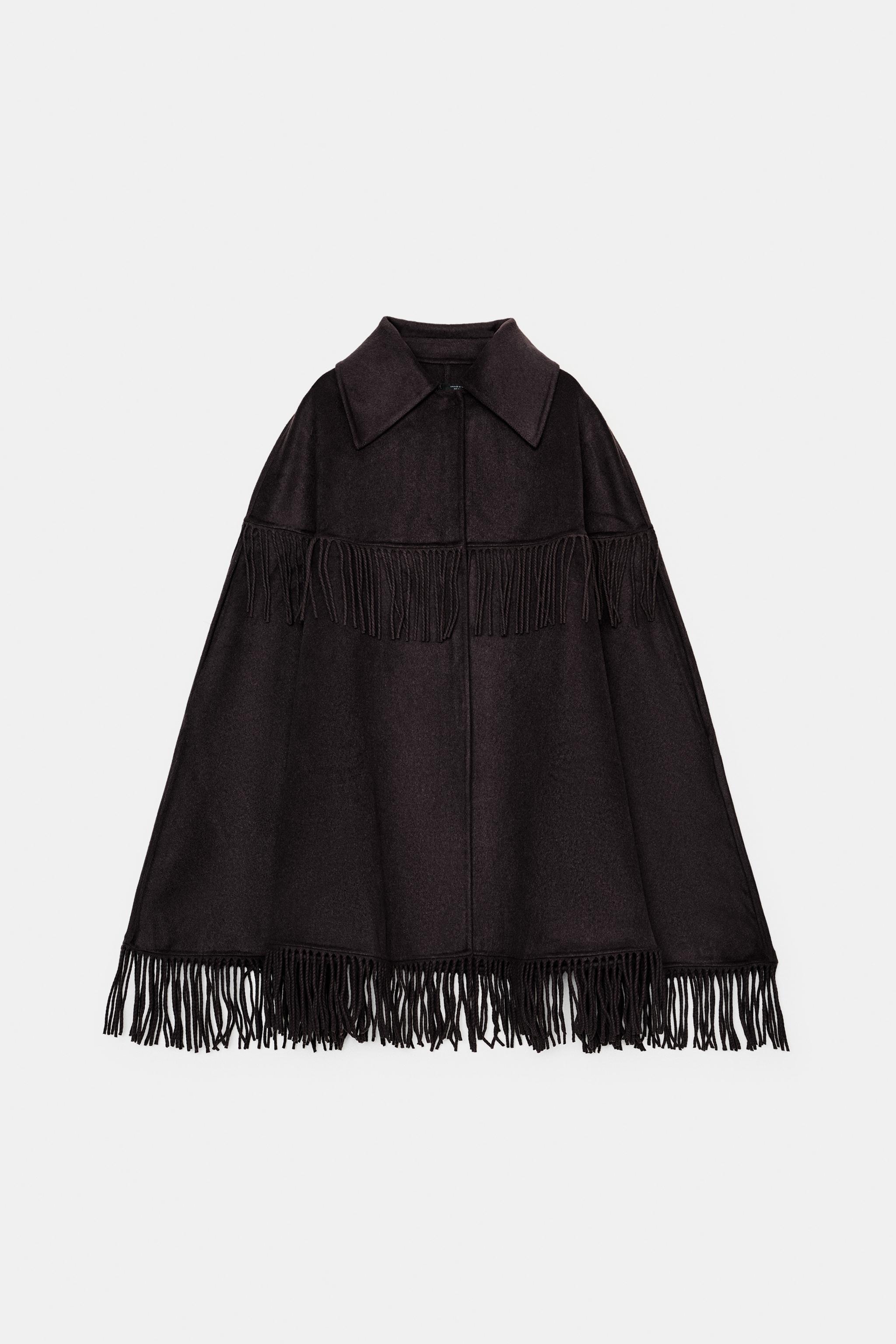 WOOL FRINGED CAPE